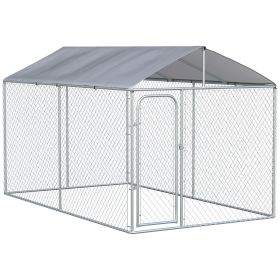 Dog Kennel Outdoor, Heavy Duty Playpen with Secure Lock, Cover, for Backyard & Patio, 13.1' x 7.5' x 7.5'