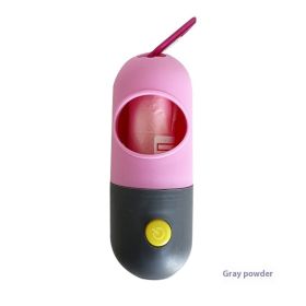 Led Light Pet Waste Bag Dispenser For Dogs Cats Dog Poop Scooper Bags Waste Bags Holder Dispensers Pet Clean Accessories (Option: Pink Gray-Including Garbage Bags)